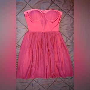 Erin Fetherston bordeaux strapless cocktail dress